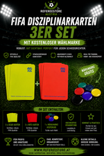 Lade das Bild in den Galerie-Viewer, FIFA Disziplinarkarten 3er Set mit kostenloser Wählmarke (Farbe wählbar)
