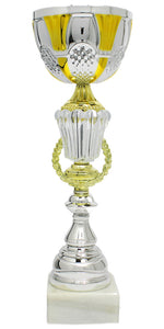 Chargez l'image dans la visionneuse de la galerie,Personalisierter Premium Pokal in Silber &amp; Gold – 41 cm.
