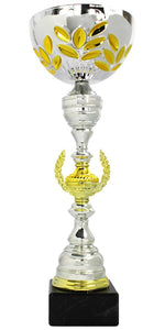 Lade das Bild in den Galerie-Viewer, Personalisierter Auszeichnungspokal Silber-Gold, Höhe 43 cm
