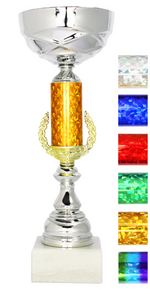 Load image into Gallery viewer, 🏆 Moderner Siegerpokal mit farbigem Mittelteil – 32,5 cm
