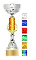 Load image into Gallery viewer, 🏆 Moderner Siegerpokal mit farbigem Mittelteil – 32,5 cm

